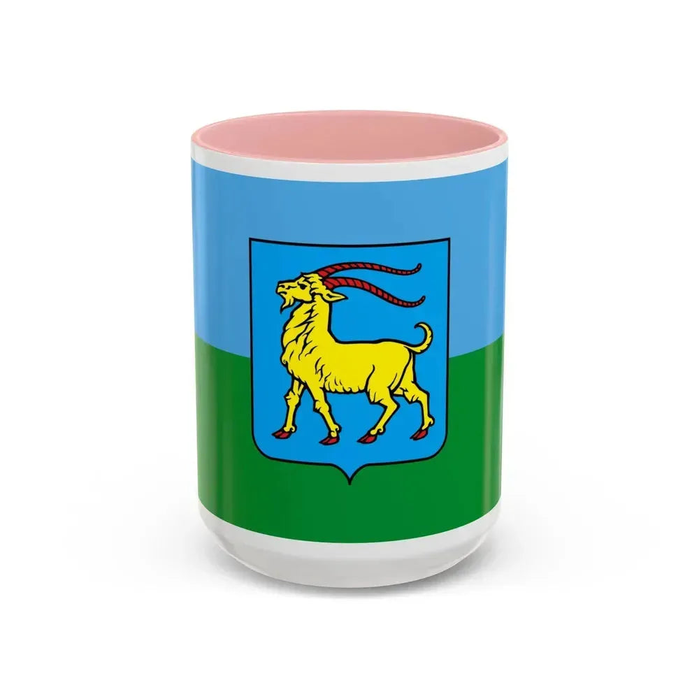 Flag of Istria County Croatia - Accent Coffee Mug 15oz Pink - Go Mug Yourself