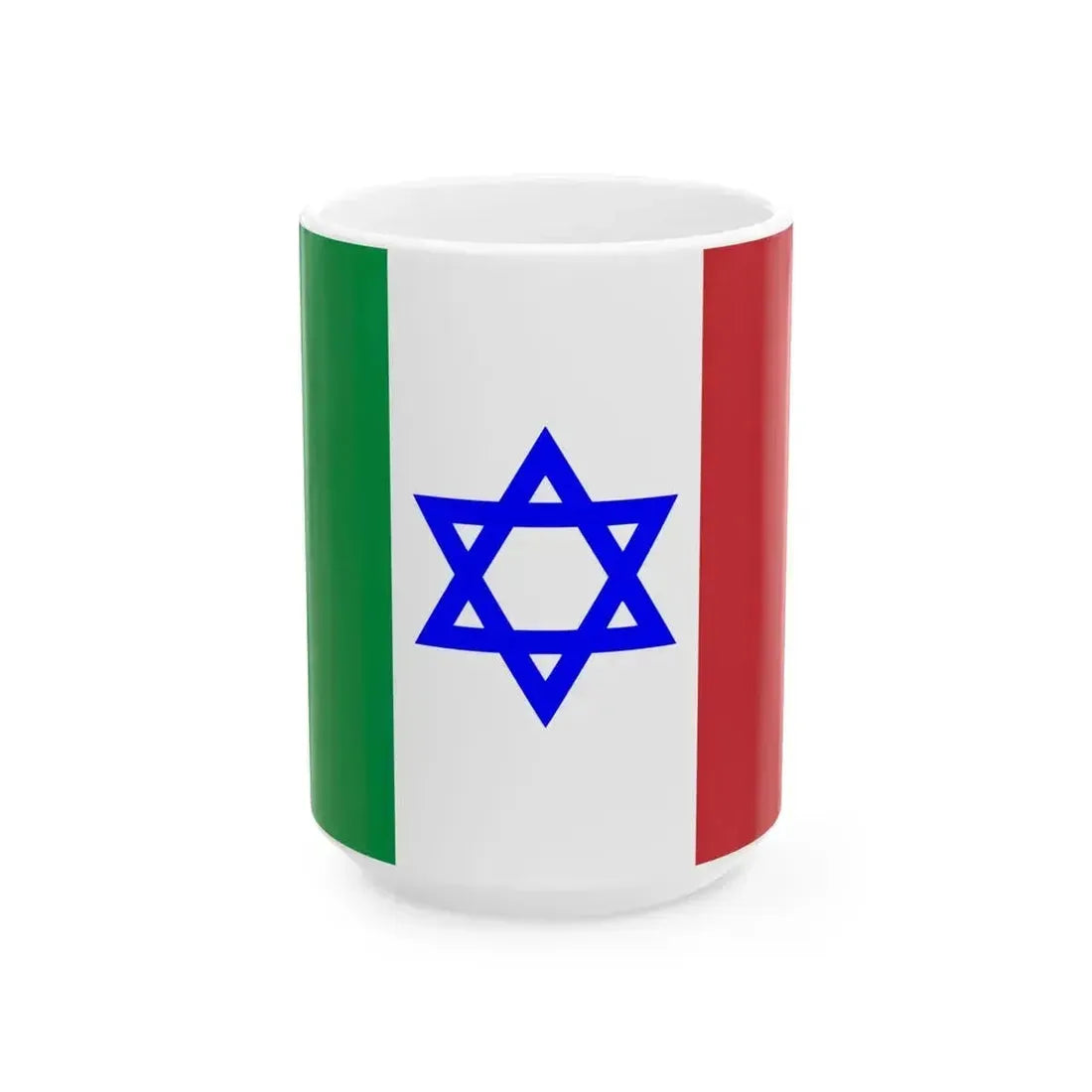 Flag of Italian Jews (Italy) White Coffee Mug 15oz - Go Mug Yourself