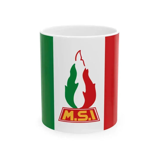 Flag of Italian Social Movement (Italy) White Coffee Mug 11oz - Go Mug Yourself