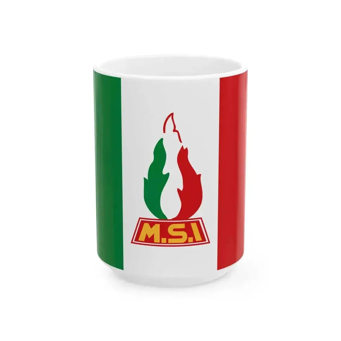 Flag of Italian Social Movement (Italy) White Coffee Mug 15oz - Go Mug Yourself