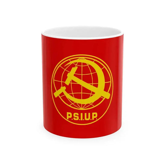 Flag of Italian Socialist Party of Proletarian Unity (Italy) White Coffee Mug 11oz - Go Mug Yourself