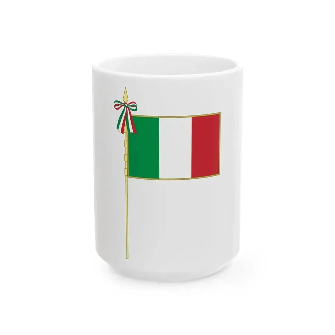 Flag of Italy Complete (Italy) White Coffee Mug 15oz - Go Mug Yourself