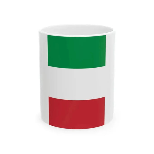 Flag of Italy vertical display (Italy) White Coffee Mug 11oz - Go Mug Yourself
