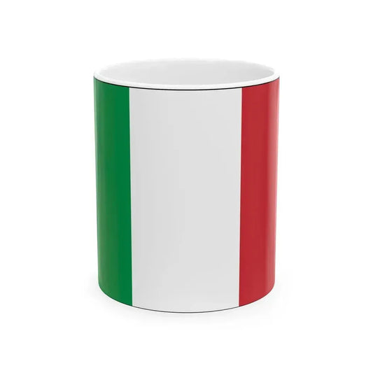Flag of Italy with border (Italy) White Coffee Mug 11oz - Go Mug Yourself