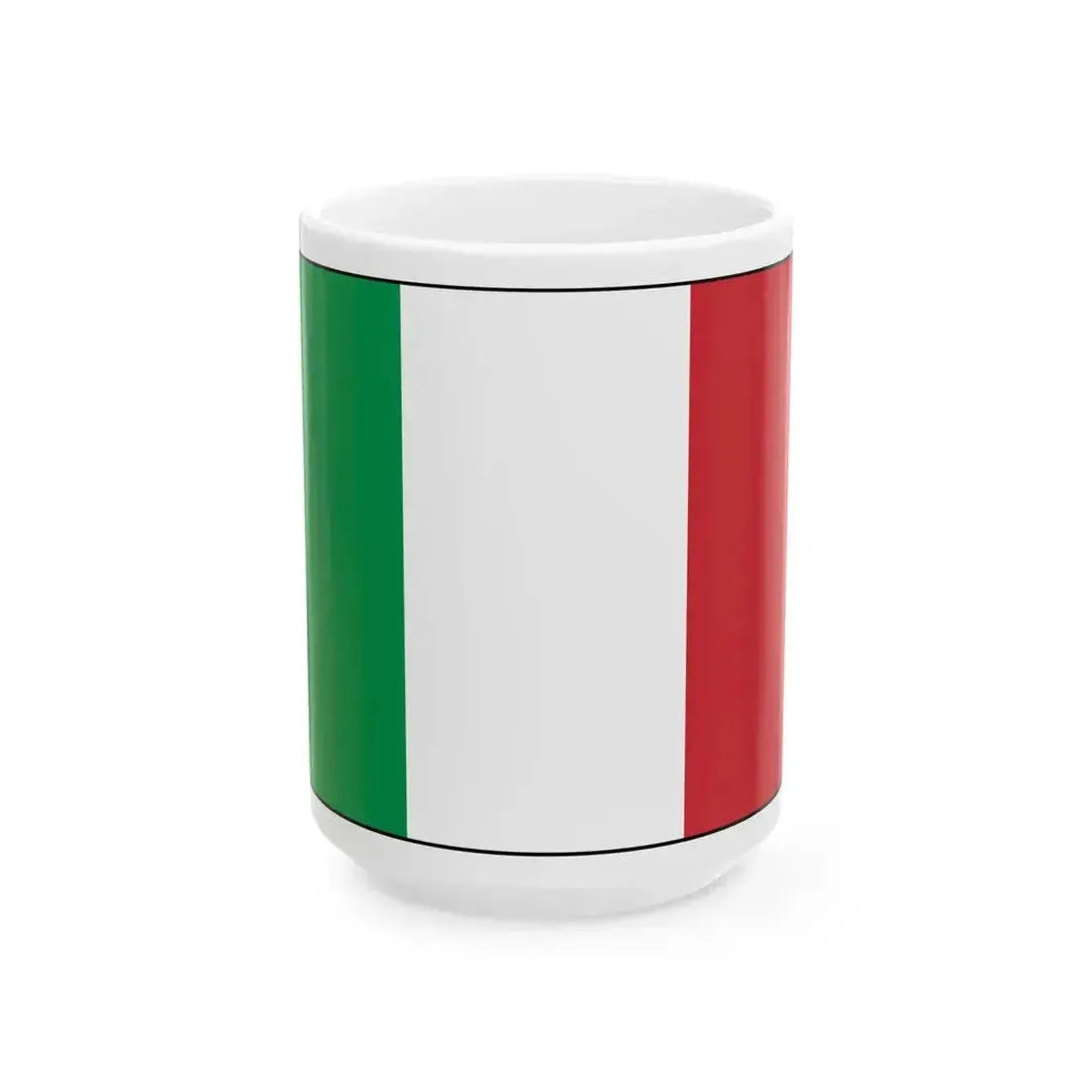 Flag of Italy with border (Italy) White Coffee Mug 15oz - Go Mug Yourself