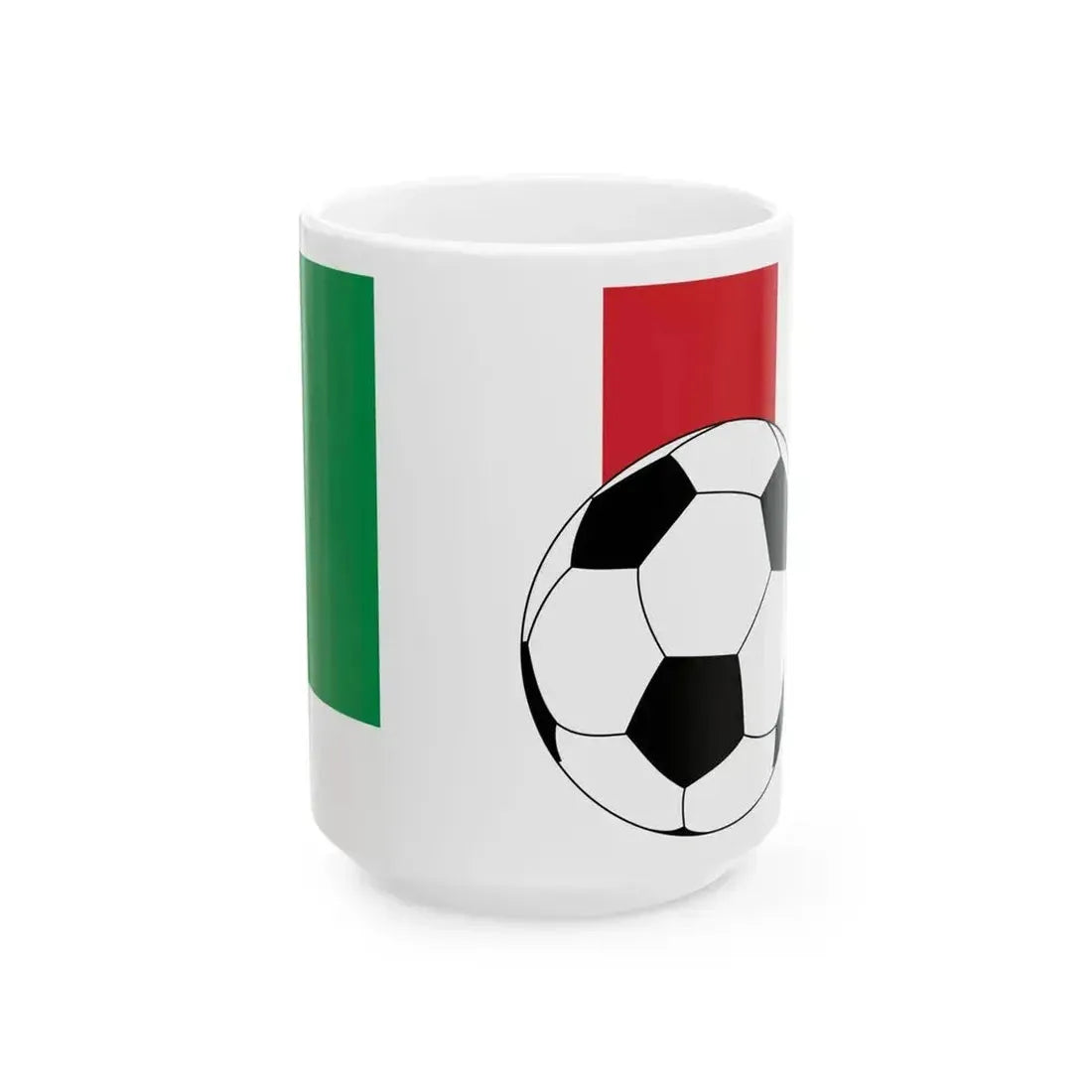 Flag of Italy with football (Italy) White Coffee Mug 15oz - Go Mug Yourself