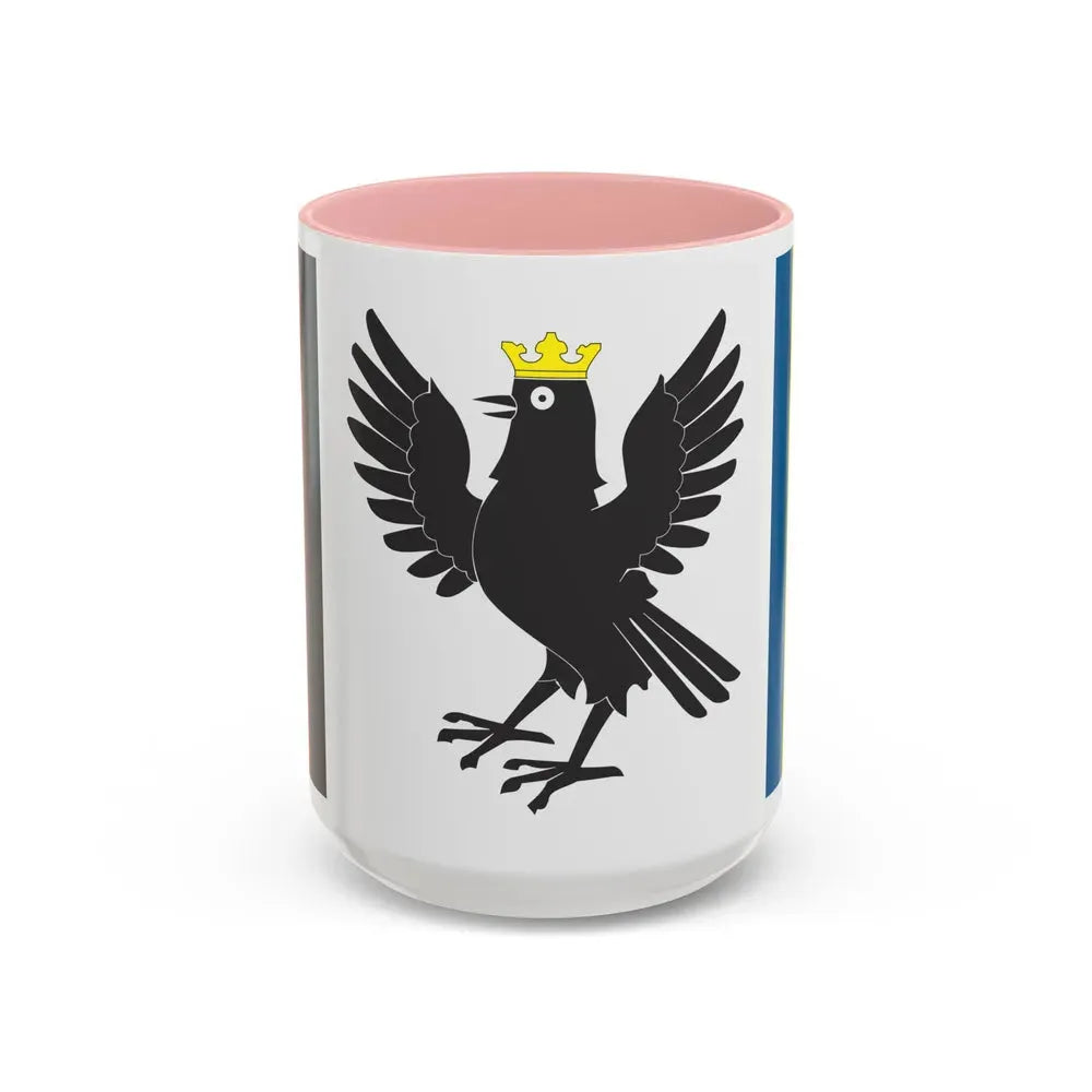 Flag of Ivano Frankivsk Oblast Ukraine - Accent Coffee Mug 15oz Pink - Go Mug Yourself