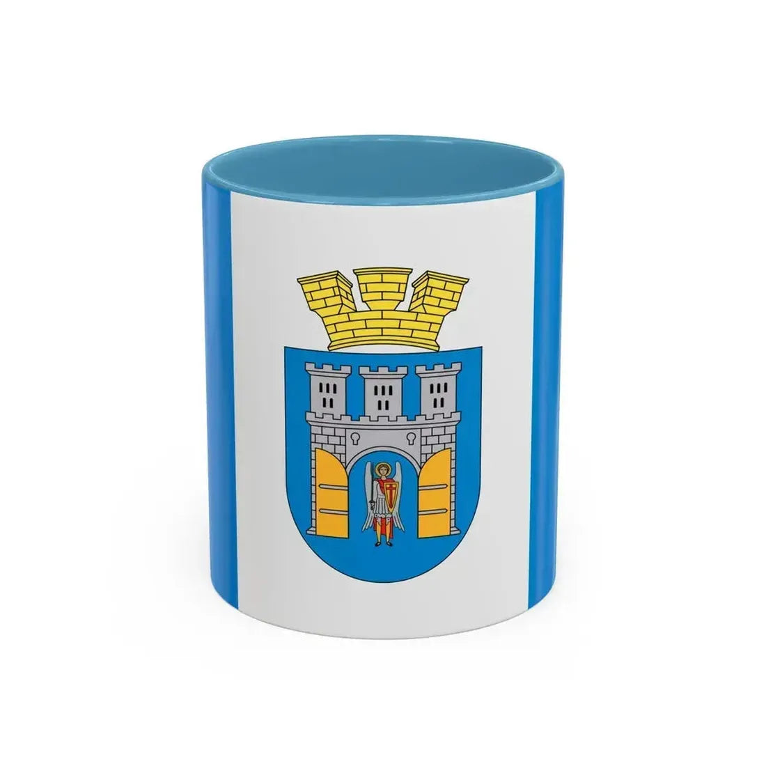 Flag of Ivano Frankivsk Ukraine - Accent Coffee Mug 11oz Light Blue - Go Mug Yourself