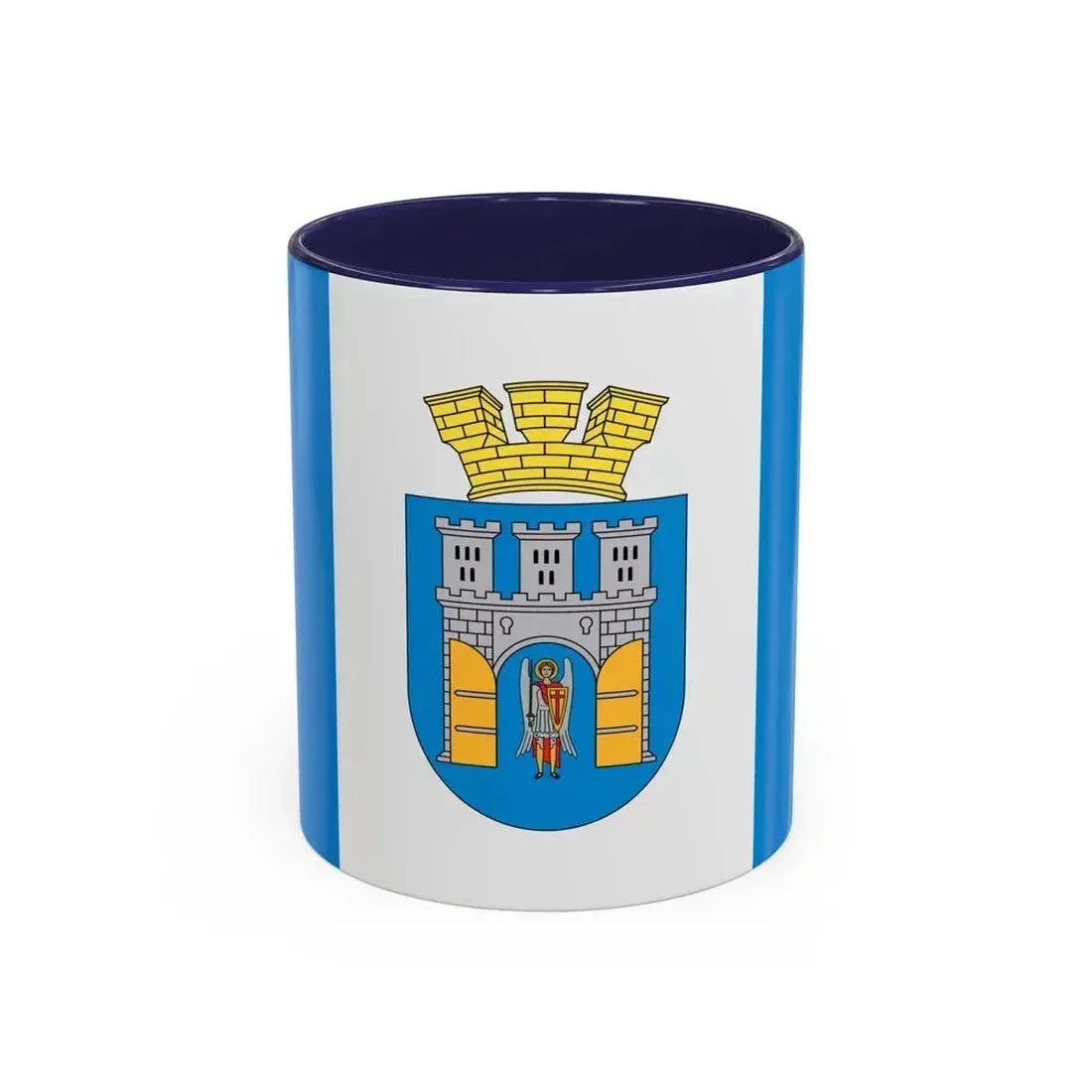 Flag of Ivano Frankivsk Ukraine - Accent Coffee Mug 11oz Navy - Go Mug Yourself