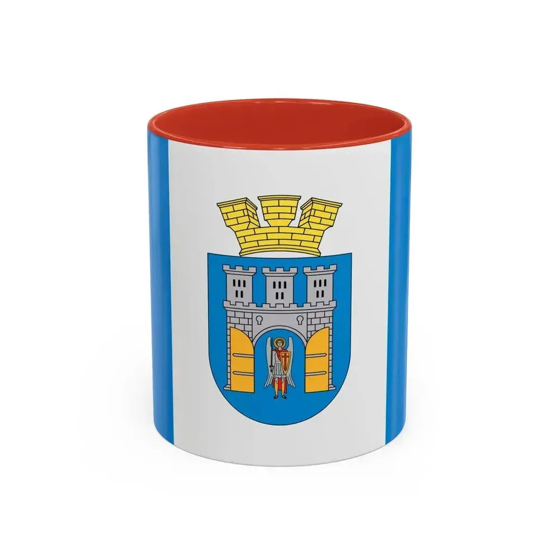Flag of Ivano Frankivsk Ukraine - Accent Coffee Mug 11oz Red - Go Mug Yourself