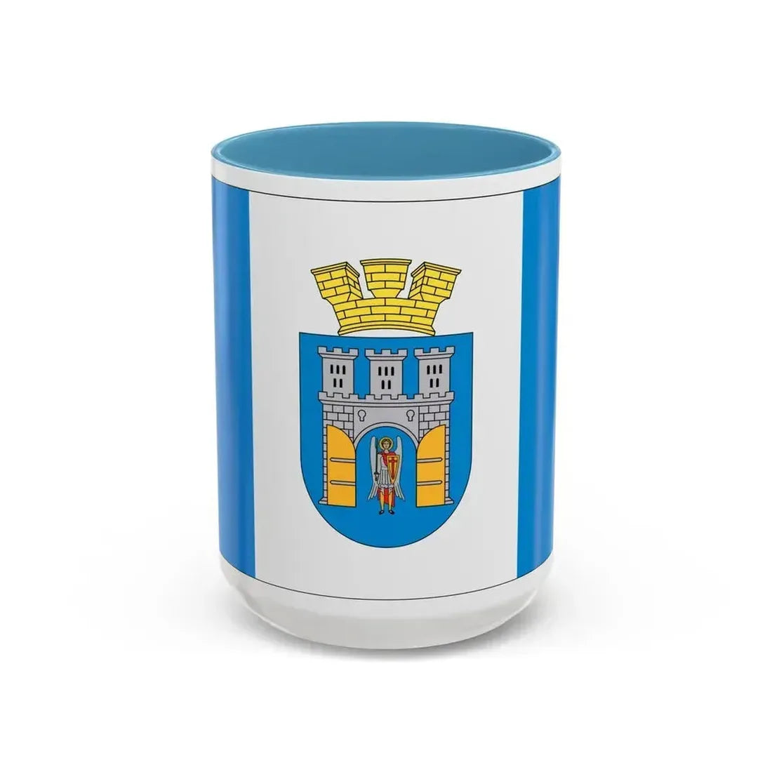Flag of Ivano Frankivsk Ukraine - Accent Coffee Mug 15oz Light Blue - Go Mug Yourself