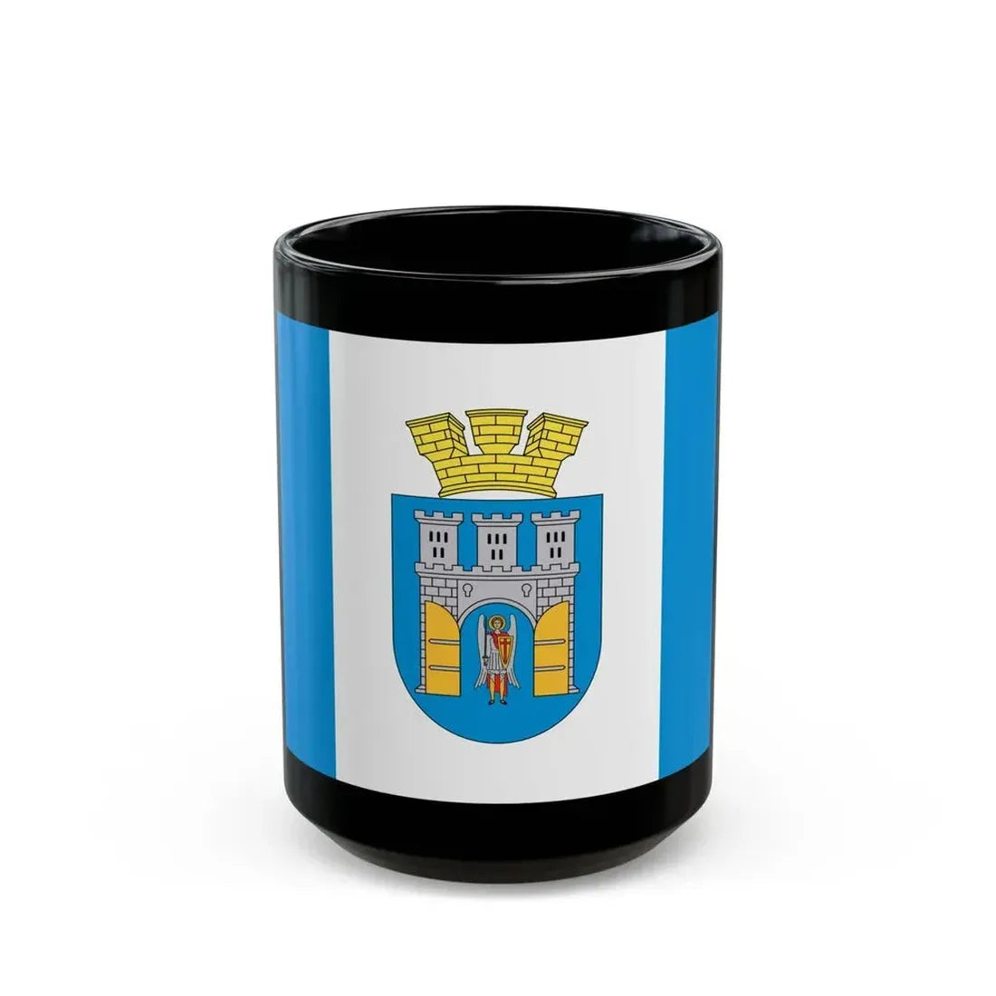 Flag of Ivano Frankivsk Ukraine - Black Coffee Mug 15oz - Go Mug Yourself