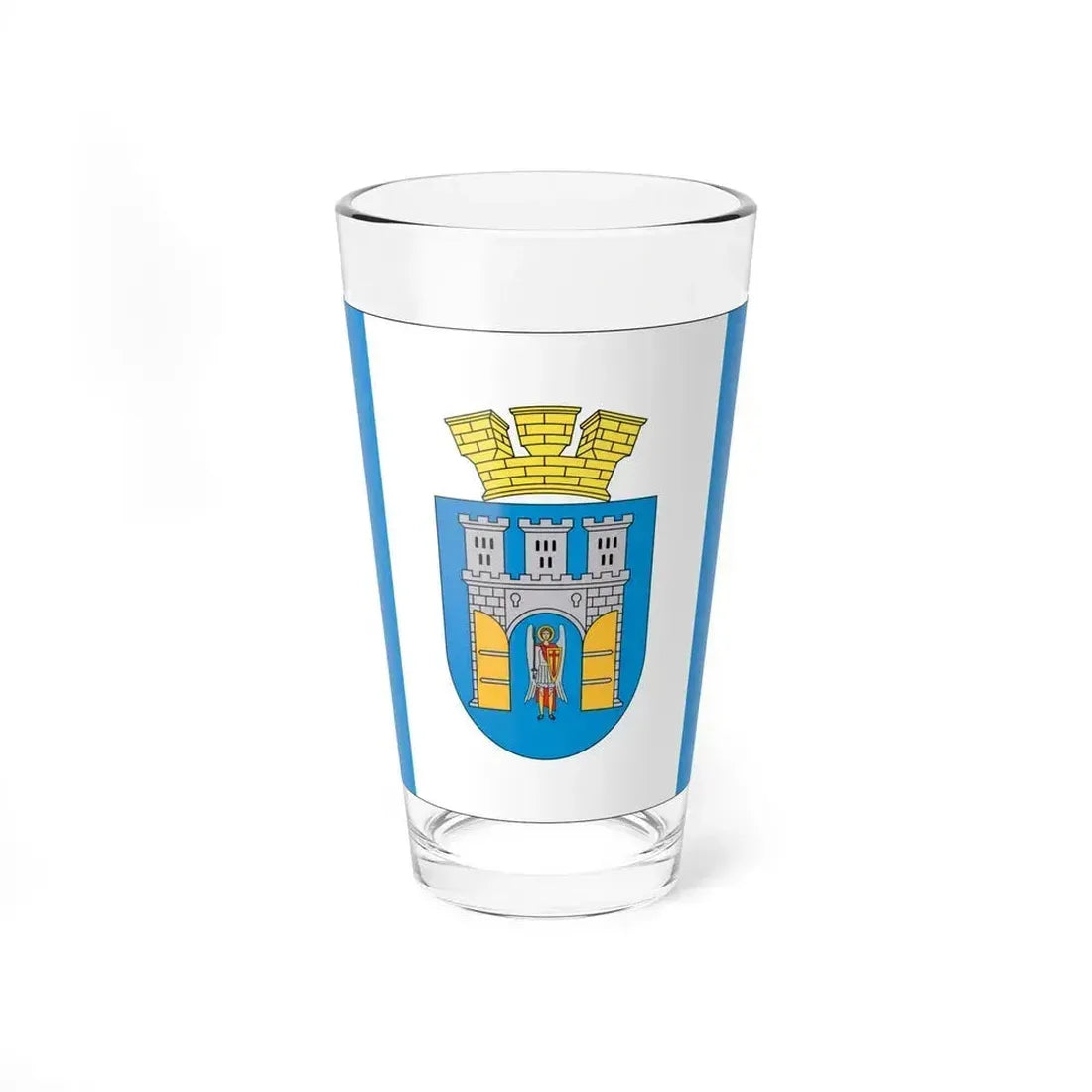 Flag of Ivano Frankivsk Ukraine - Pint Glass 16oz 16oz - Go Mug Yourself