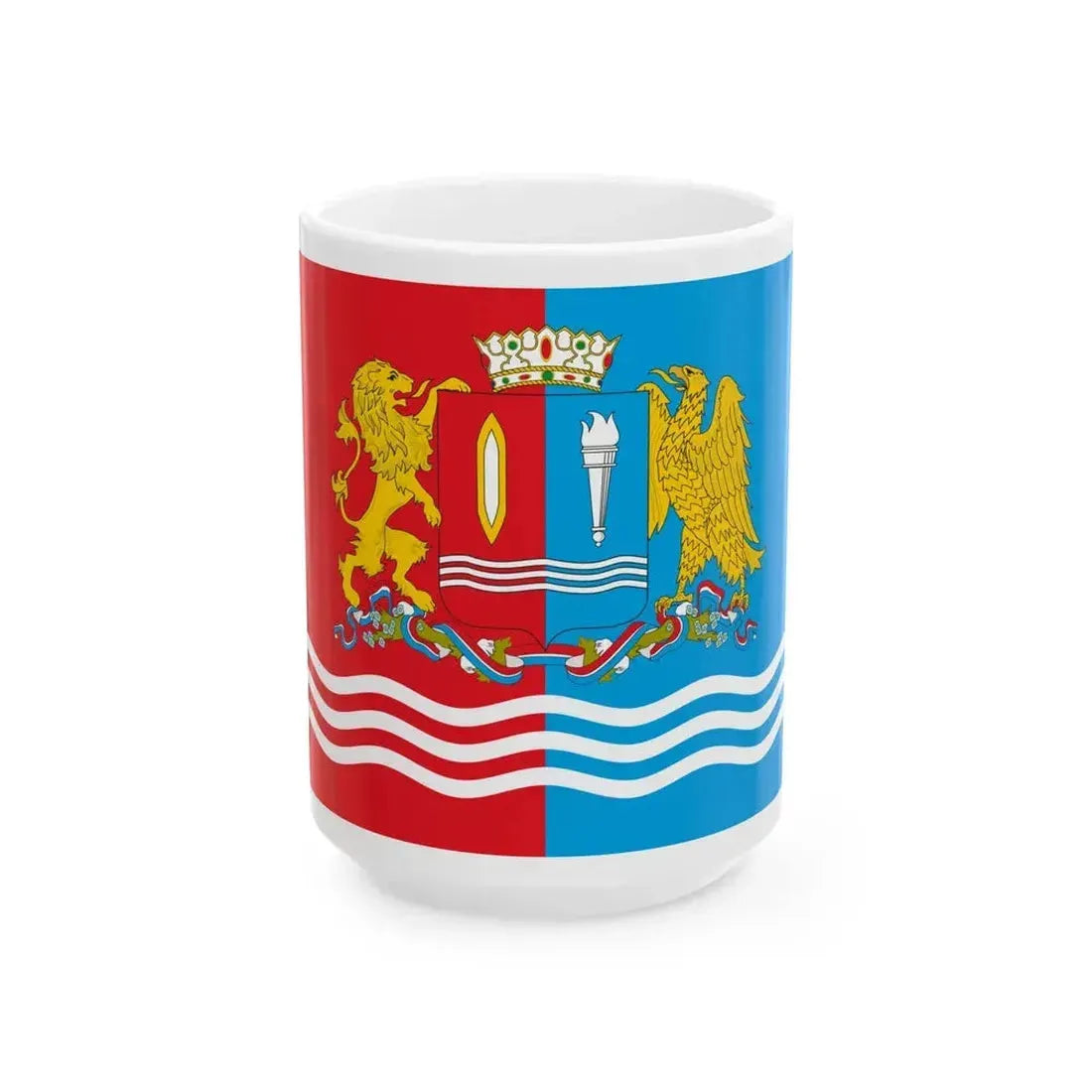 Flag of Ivanovo Oblast Russia - White Coffee Mug 15oz - Go Mug Yourself