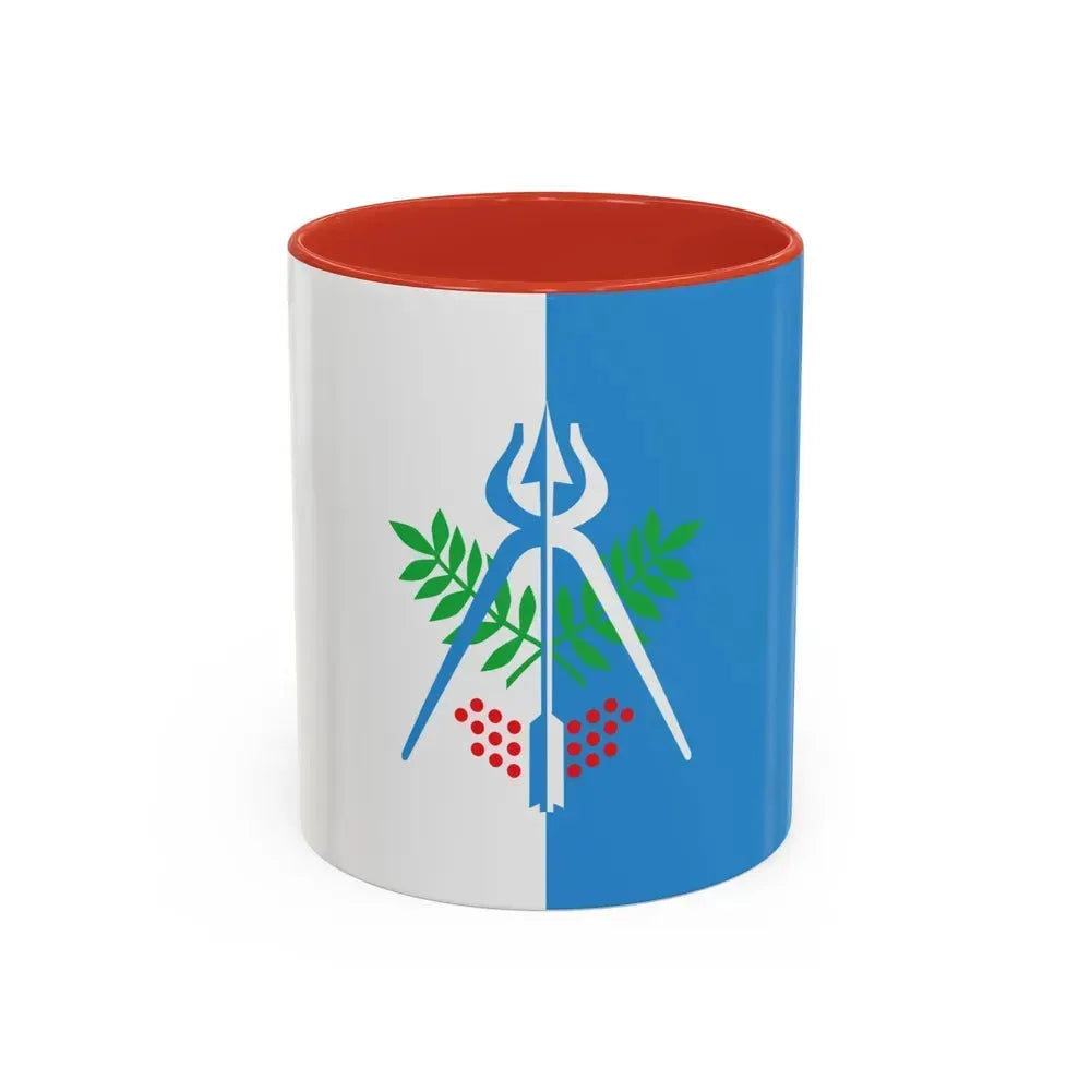 Flag of Izhevsk Russia - Accent Coffee Mug 11oz Red - Go Mug Yourself