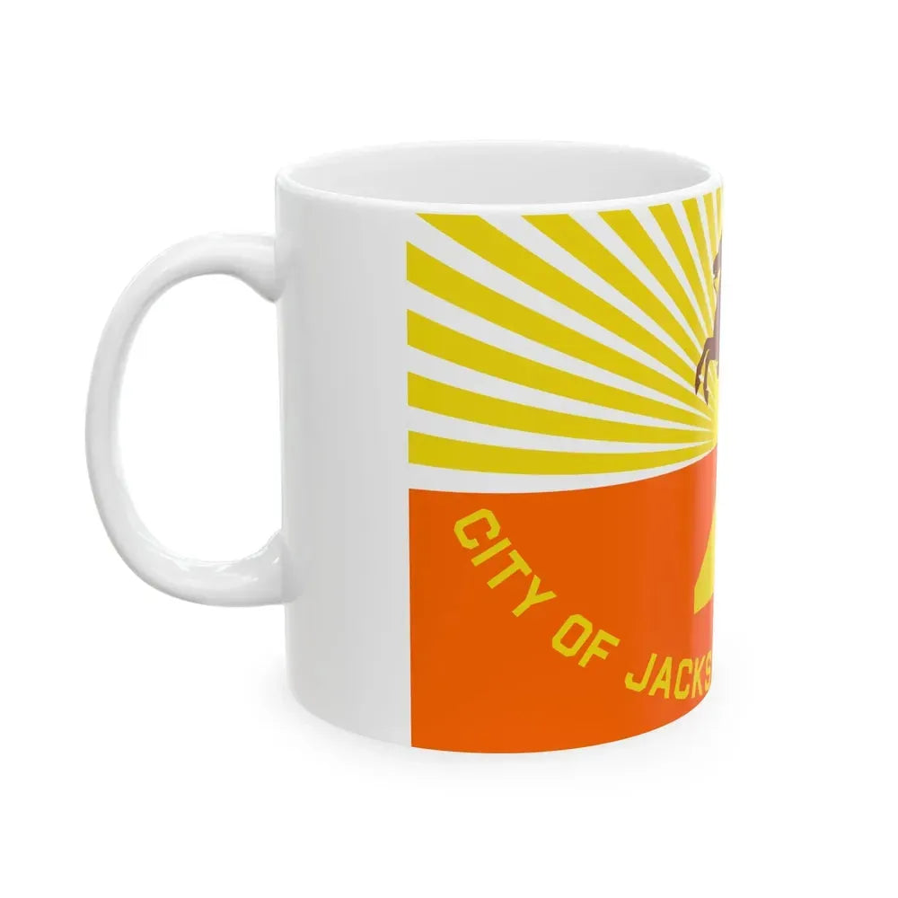 Flag of Jacksonville Florida (United States) White Coffee Mug - Go Mug Yourself