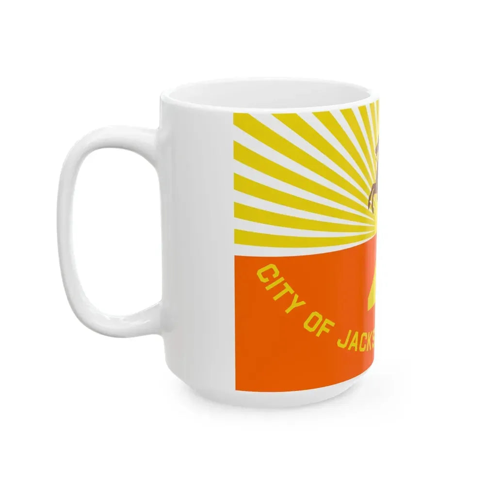 Flag of Jacksonville Florida (United States) White Coffee Mug - Go Mug Yourself