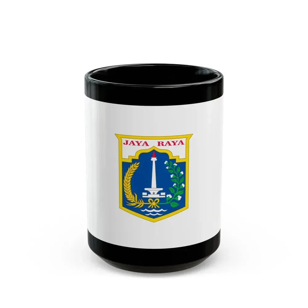 Flag of Jakarta Indonesia - Black Coffee Mug 15oz - Go Mug Yourself