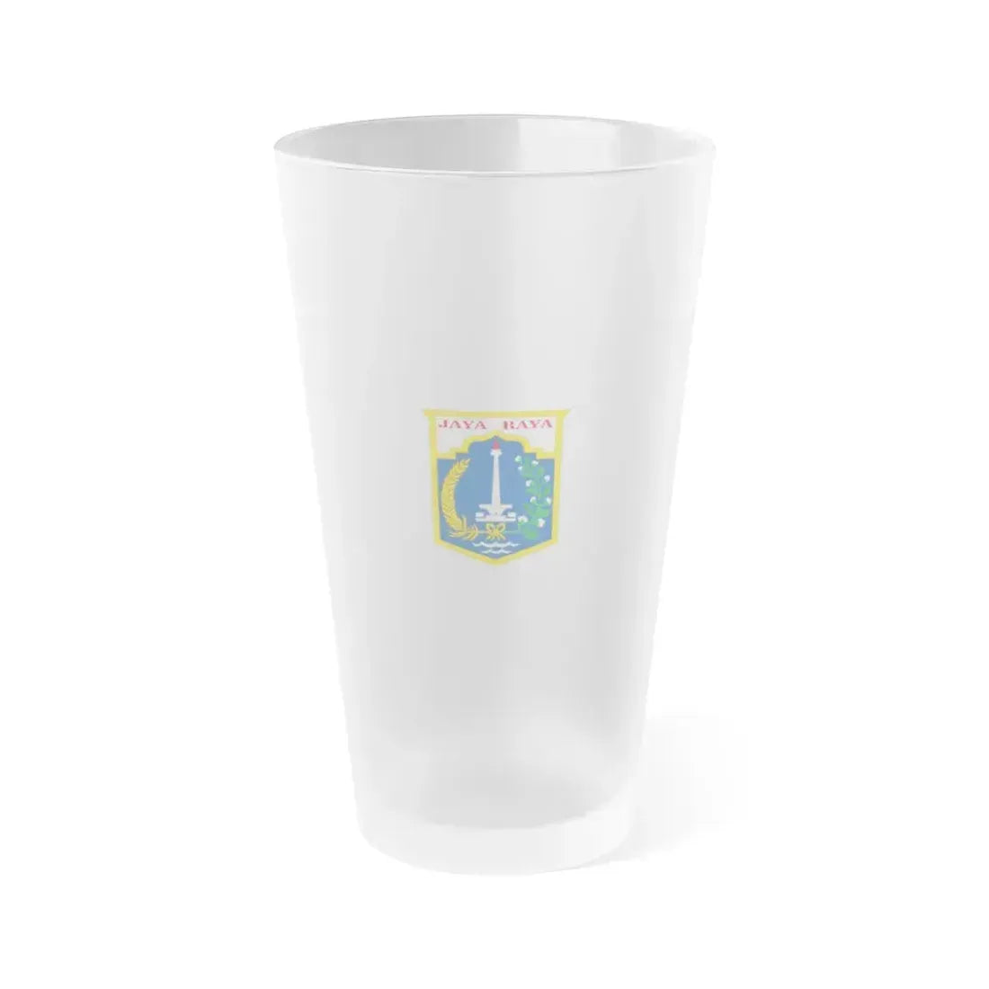 Flag of Jakarta Indonesia - Frosted Pint Glass 16oz 16oz Frosted - Go Mug Yourself