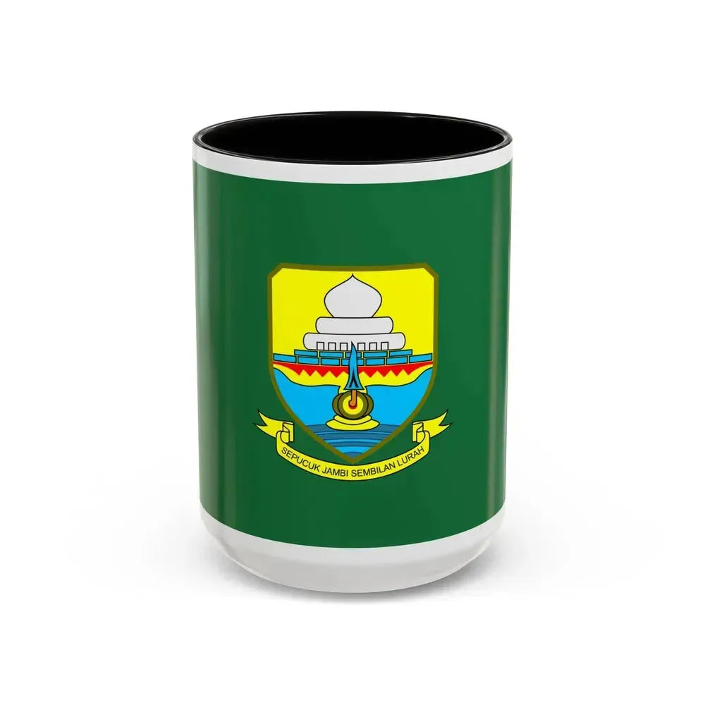 Flag of Jambi Indonesia - Accent Coffee Mug 15oz Black - Go Mug Yourself