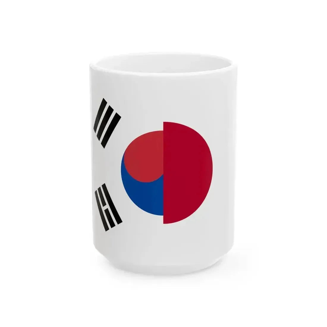 Flag of Japan and South Korea (Japan) White Coffee Mug 15oz - Go Mug Yourself