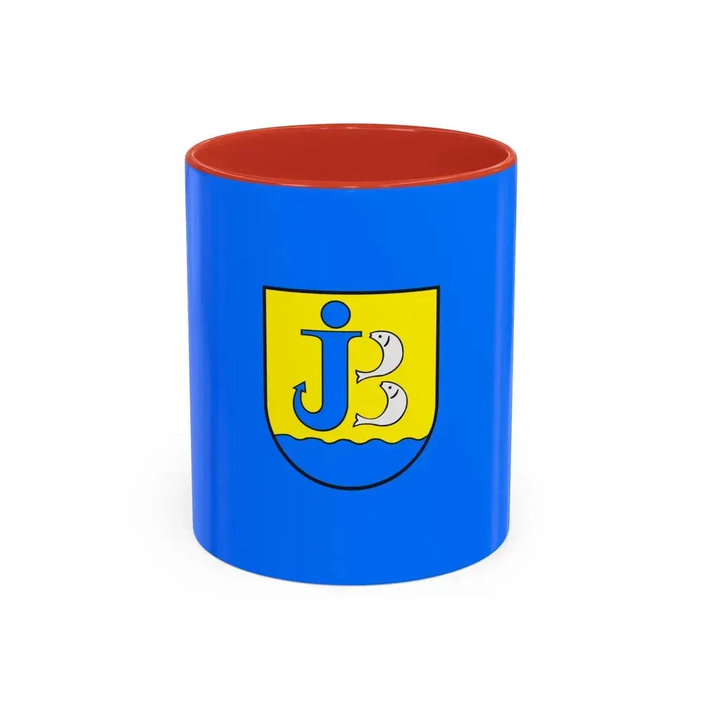 Flag of Jastarnia Poland - Accent Coffee Mug 11oz Red - Go Mug Yourself