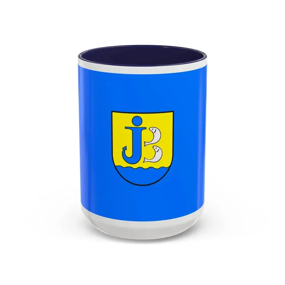 Flag of Jastarnia Poland - Accent Coffee Mug 15oz Navy - Go Mug Yourself