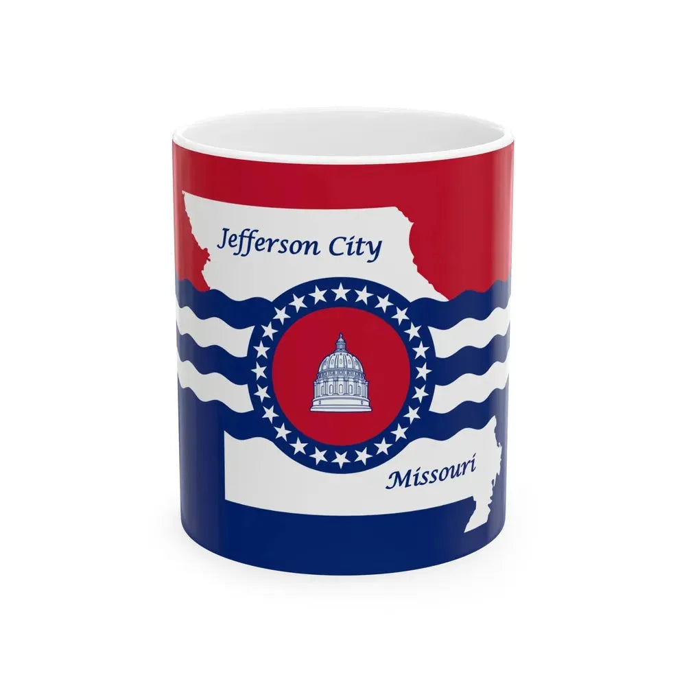 Flag of Jefferson City Missouri (United States) White Coffee Mug 11oz - Go Mug Yourself