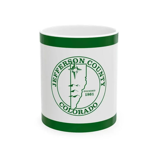 Flag of Jefferson County Colorado (United States) White Coffee Mug 11oz - Go Mug Yourself