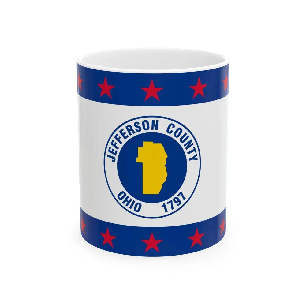 Flag of Jefferson County Ohio (United States) White Coffee Mug 11oz - Go Mug Yourself