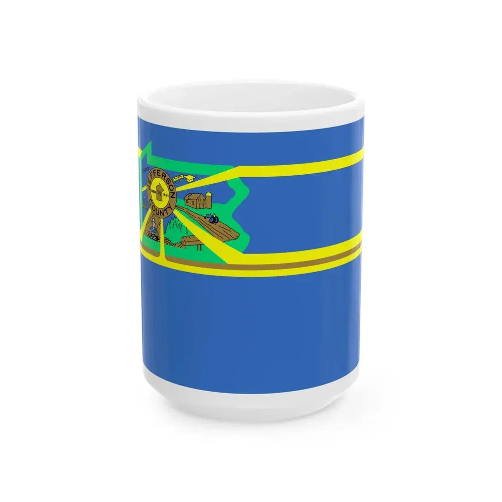 Flag of Jefferson County Pennsylvania (United States) White Coffee Mug 15oz - Go Mug Yourself
