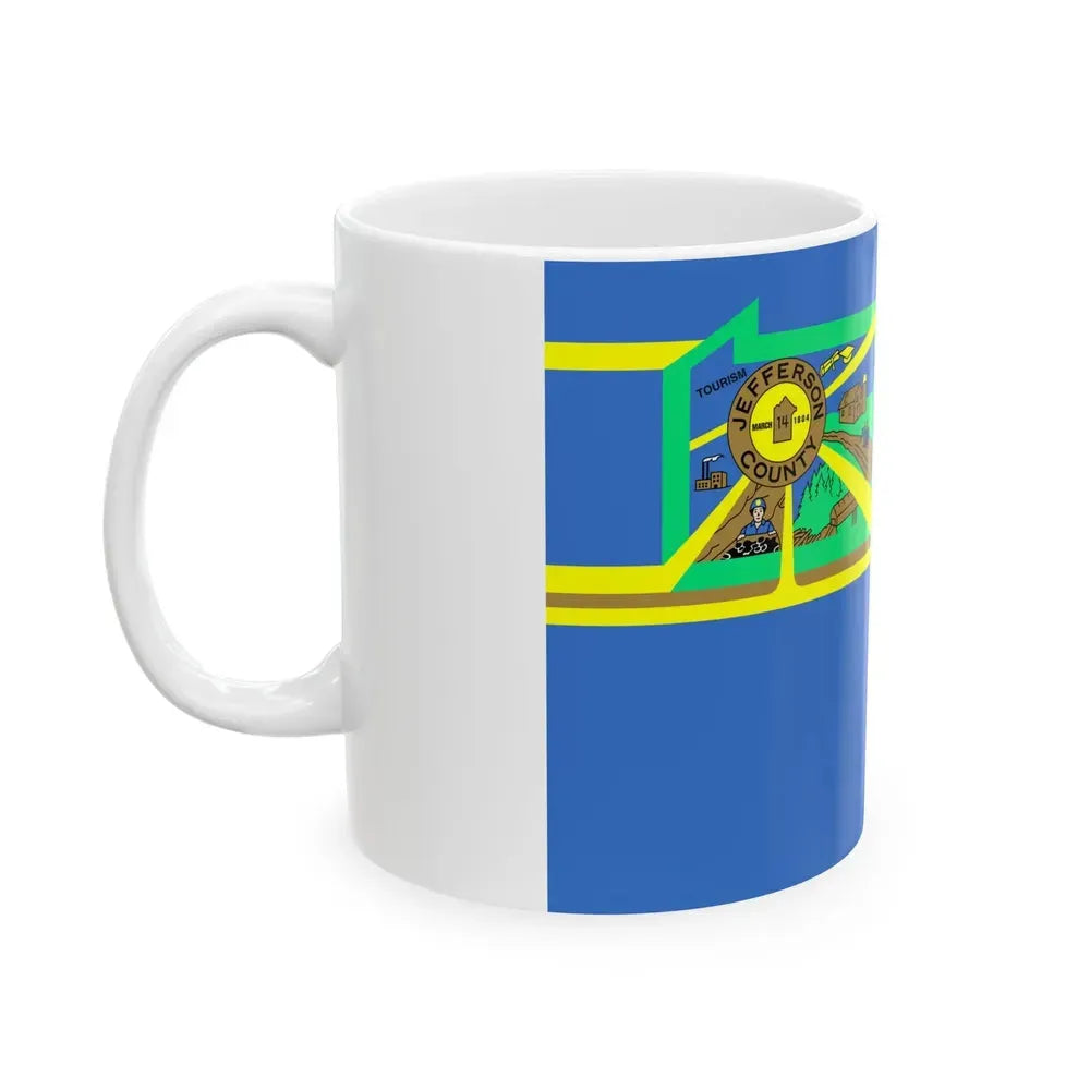 Flag of Jefferson County Pennsylvania (United States) White Coffee Mug - Go Mug Yourself