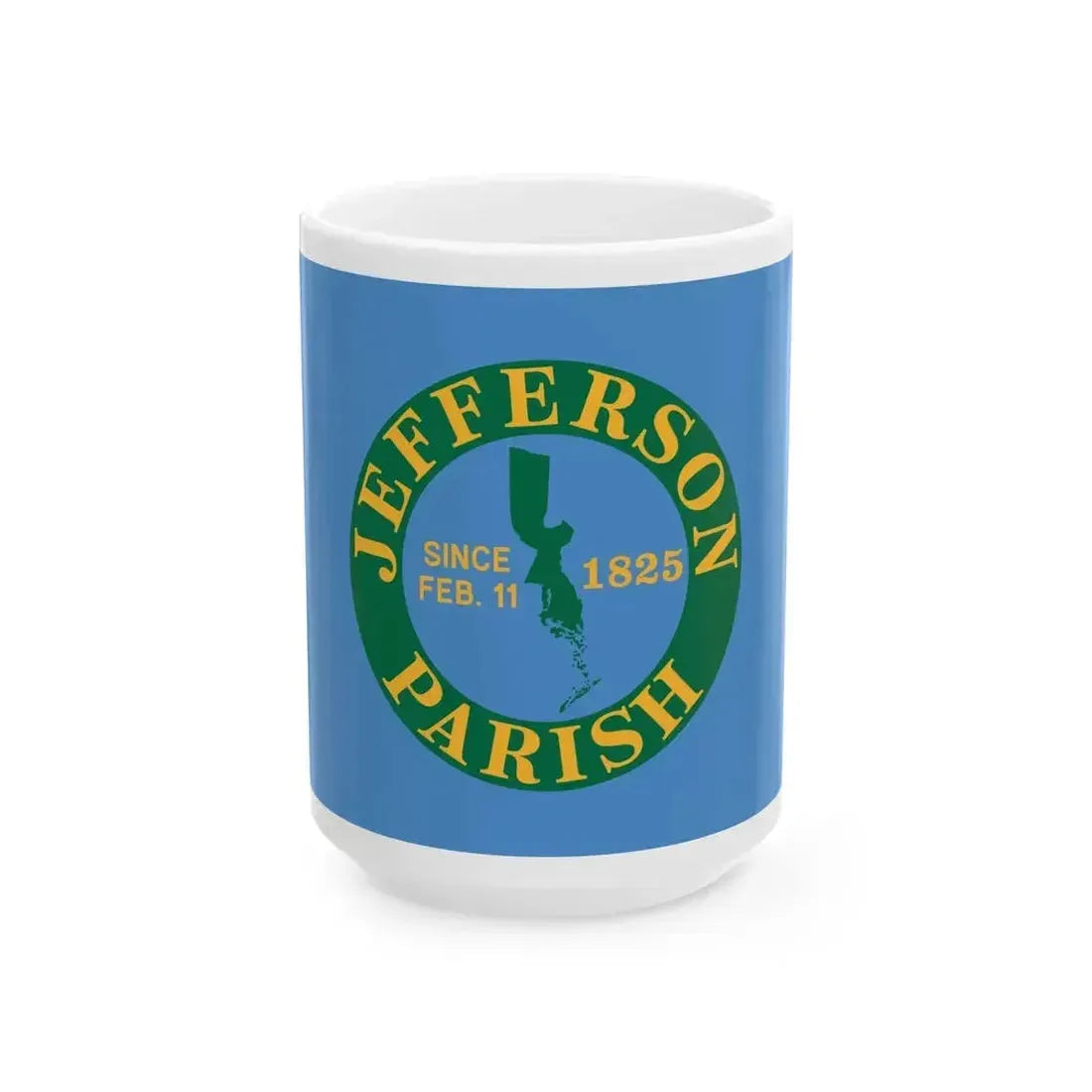 Flag of Jefferson Parish Louisiana (United States) White Coffee Mug 15oz - Go Mug Yourself