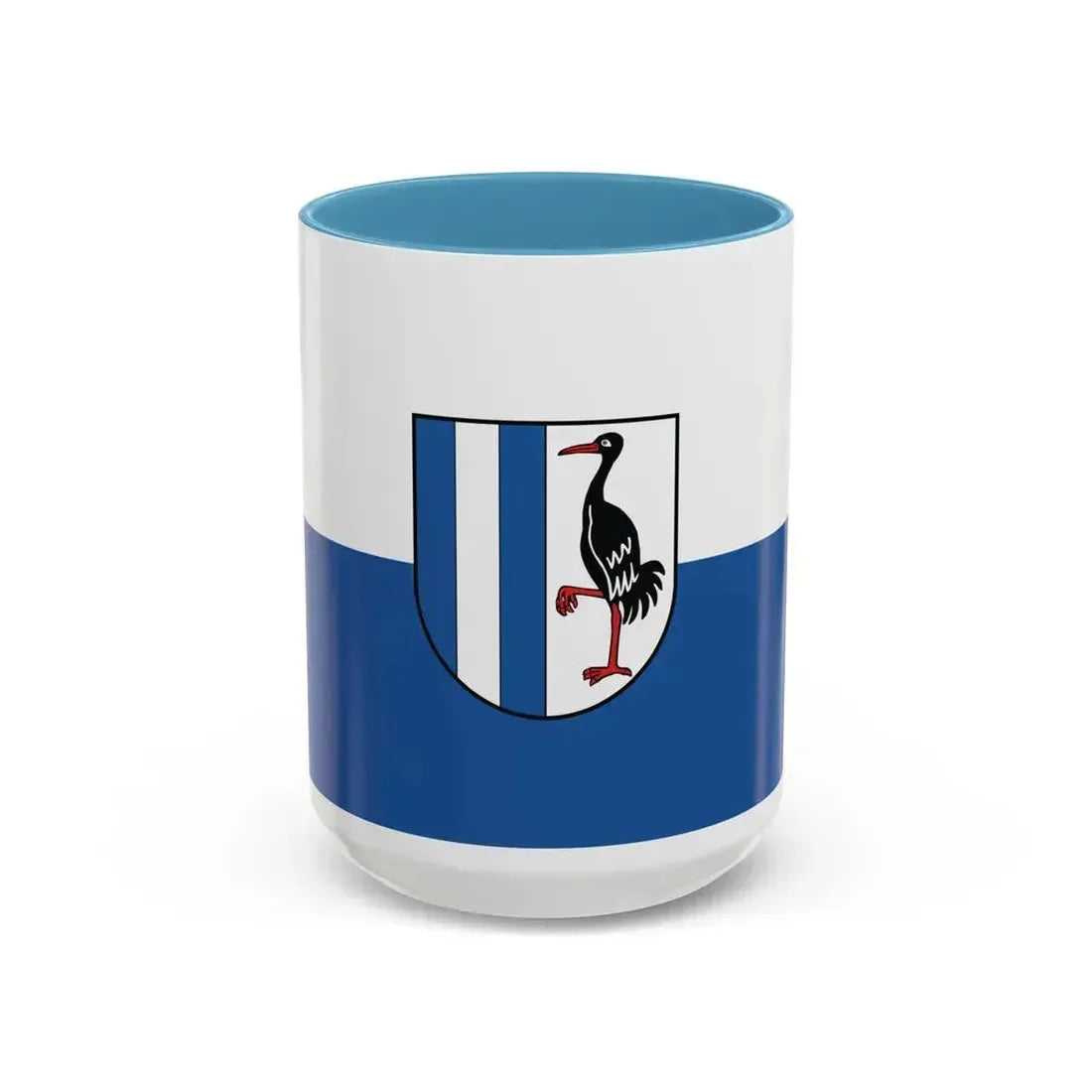 Flag of Jerichower Land Germany - Accent Coffee Mug 15oz Light Blue - Go Mug Yourself