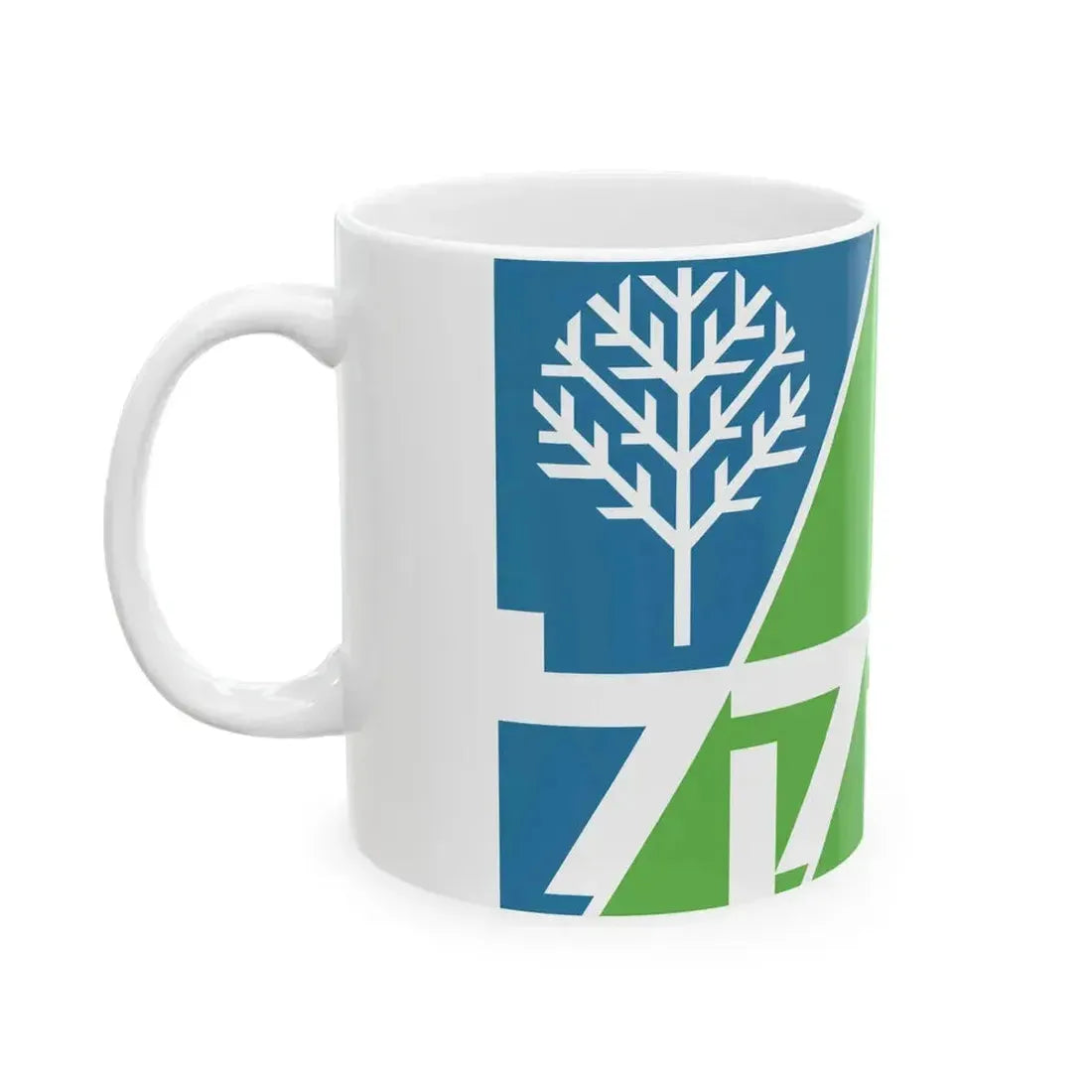 Flag of Jewish National Fund (Israel) White Coffee Mug - Go Mug Yourself