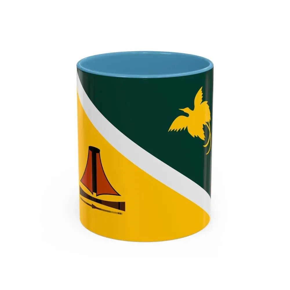 Flag of Jiwaka Papa New Guinea - Accent Coffee Mug 11oz Light Blue - Go Mug Yourself