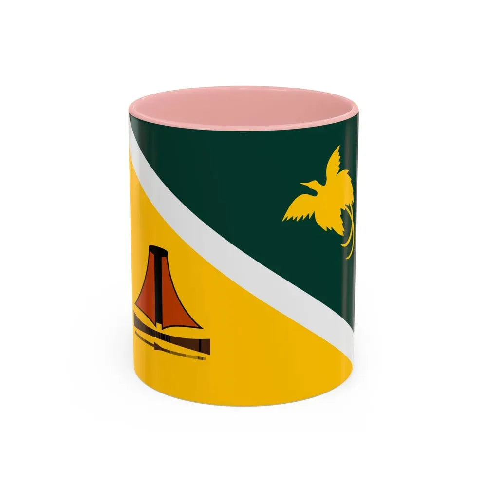 Flag of Jiwaka Papa New Guinea - Accent Coffee Mug 11oz Pink - Go Mug Yourself