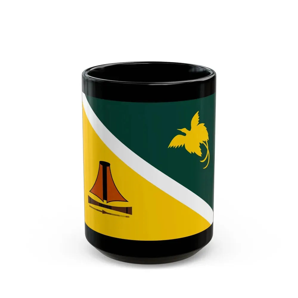 Flag of Jiwaka Papa New Guinea - Black Coffee Mug 15oz - Go Mug Yourself