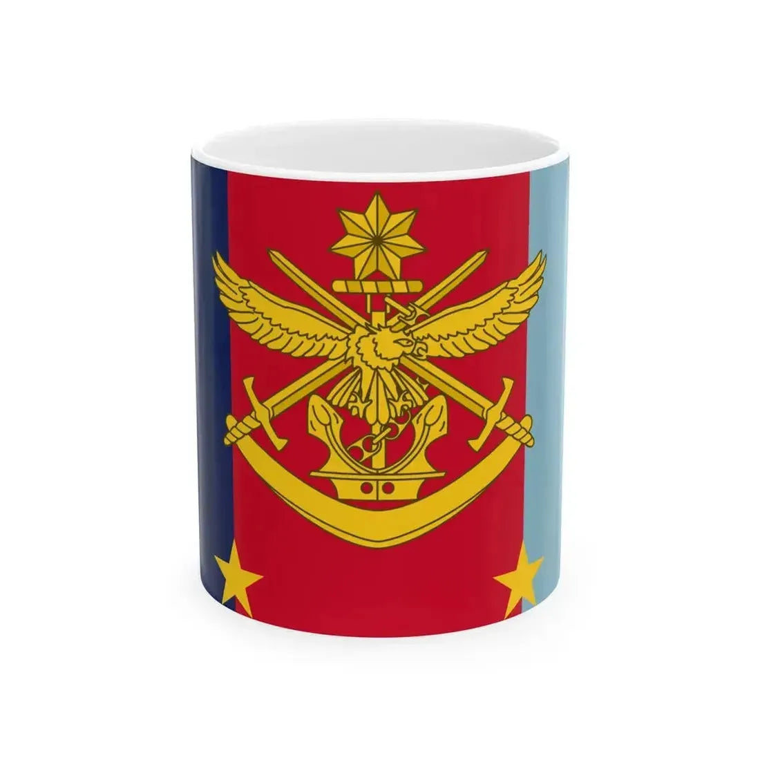 Flag of Joint Commander 2 Star AUS (Australia) White Coffee Mug 11oz - Go Mug Yourself