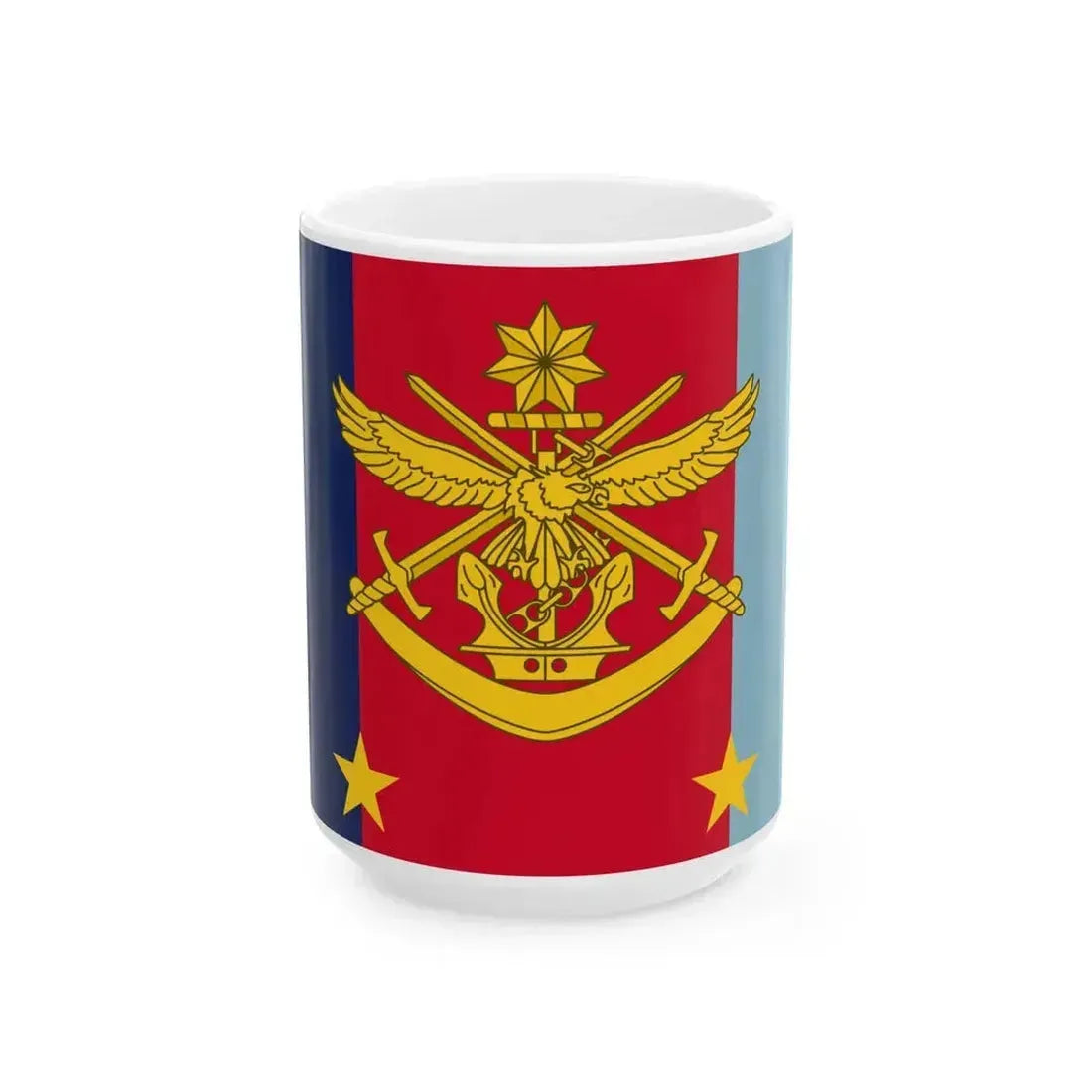 Flag of Joint Commander 2 Star AUS (Australia) White Coffee Mug 15oz - Go Mug Yourself