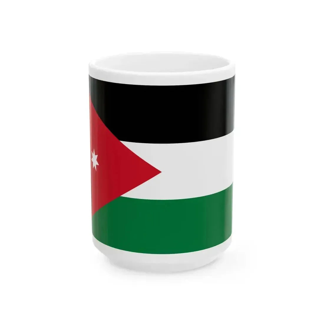 Flag of Jordan 3-2 (Jordan) White Coffee Mug 15oz - Go Mug Yourself