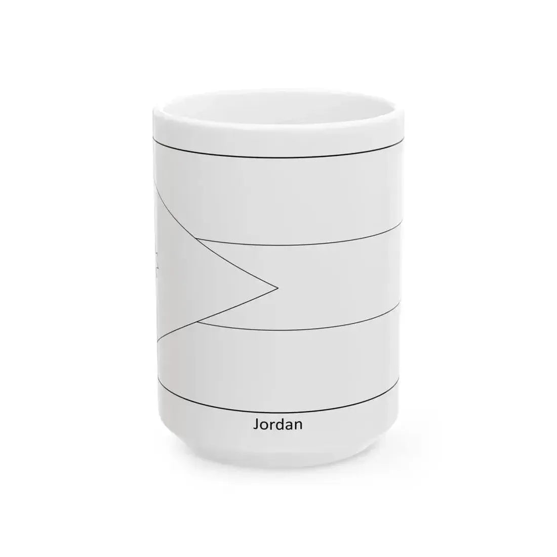 Flag of Jordan colouring page (Jordan) White Coffee Mug 15oz - Go Mug Yourself