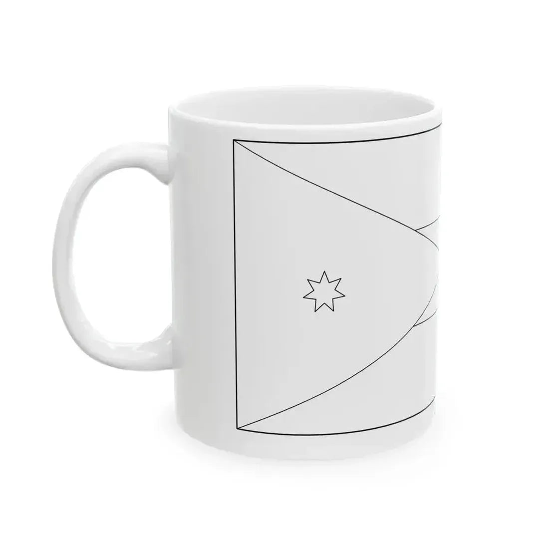 Flag of Jordan colouring page (Jordan) White Coffee Mug - Go Mug Yourself