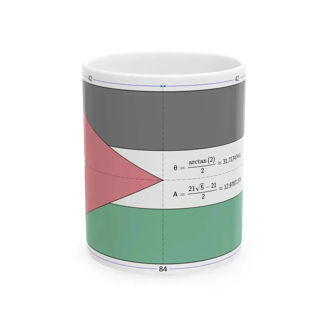 Flag of Jordan construction sheet (Jordan) White Coffee Mug 11oz - Go Mug Yourself