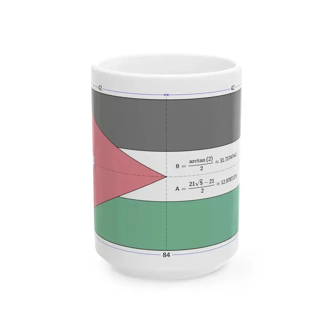 Flag of Jordan construction sheet (Jordan) White Coffee Mug 15oz - Go Mug Yourself