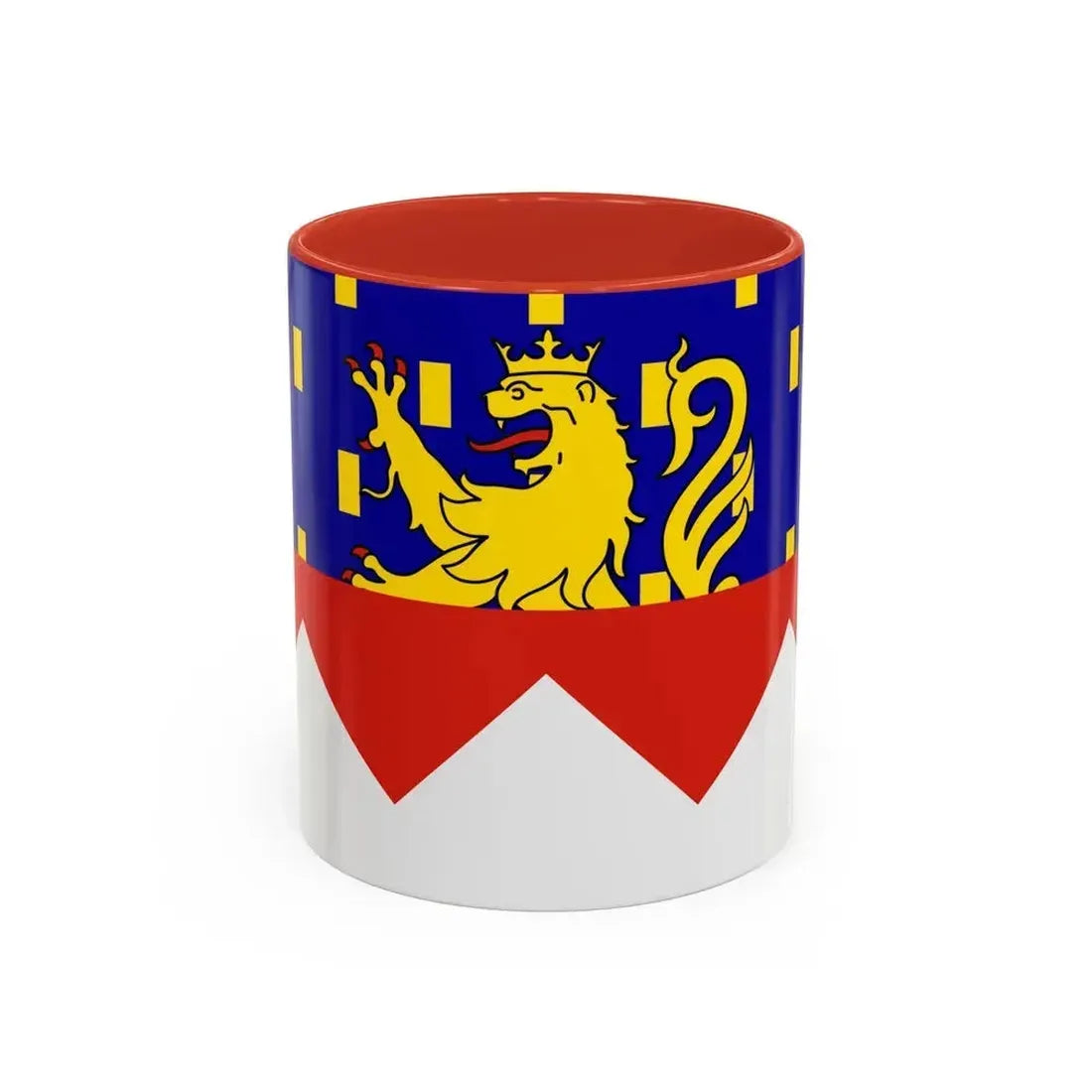 Flag of Jura France 2 - Accent Coffee Mug 11oz Red - Go Mug Yourself