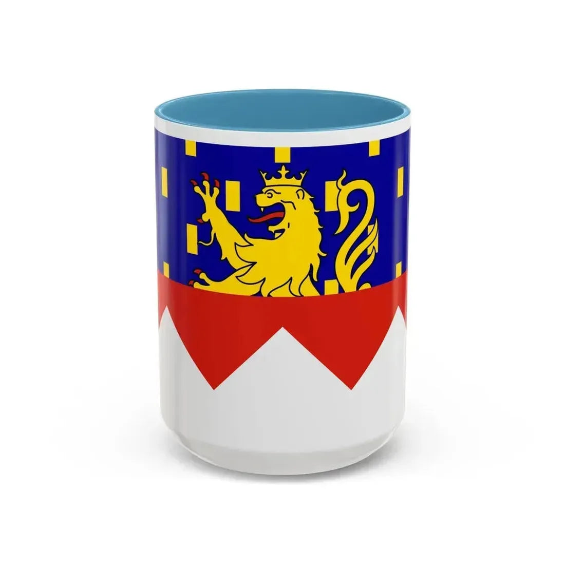 Flag of Jura France 2 - Accent Coffee Mug 15oz Light Blue - Go Mug Yourself