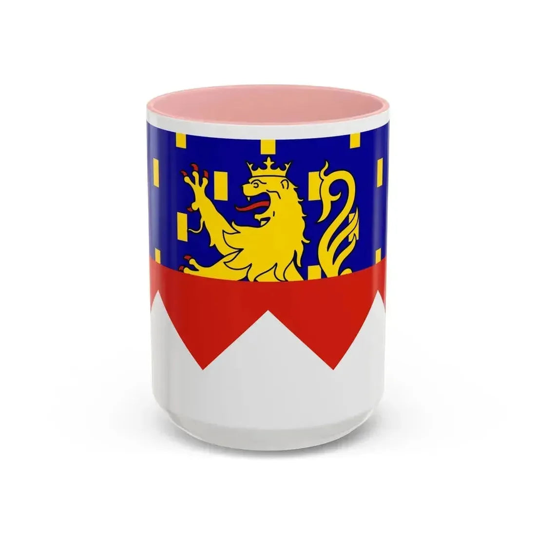 Flag of Jura France 2 - Accent Coffee Mug 15oz Pink - Go Mug Yourself