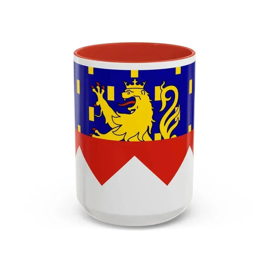 Flag of Jura France 2 - Accent Coffee Mug 15oz Red - Go Mug Yourself