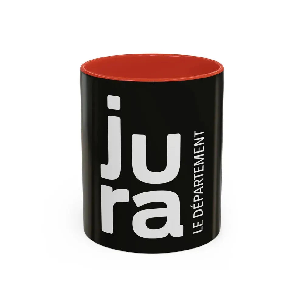 Flag of Jura France - Accent Coffee Mug 11oz Red - Go Mug Yourself